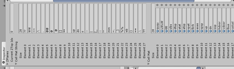 Yucky set of lists in the Unity Inspector.