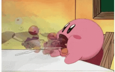 Kirby eating.